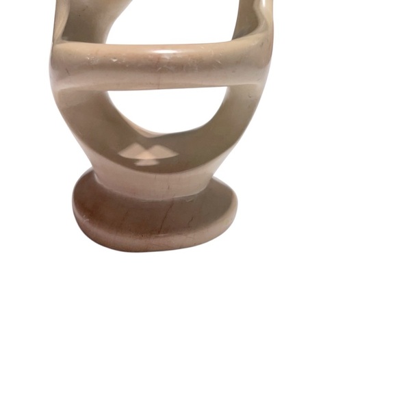 Hand-Carved African Soapstone Sculpture Kissing Lovers Abstract Art - Picture 7 of 9